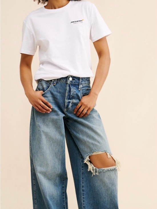 AMO Denim - AMO Indira wide leg oversized medium Blue Denim Jeans